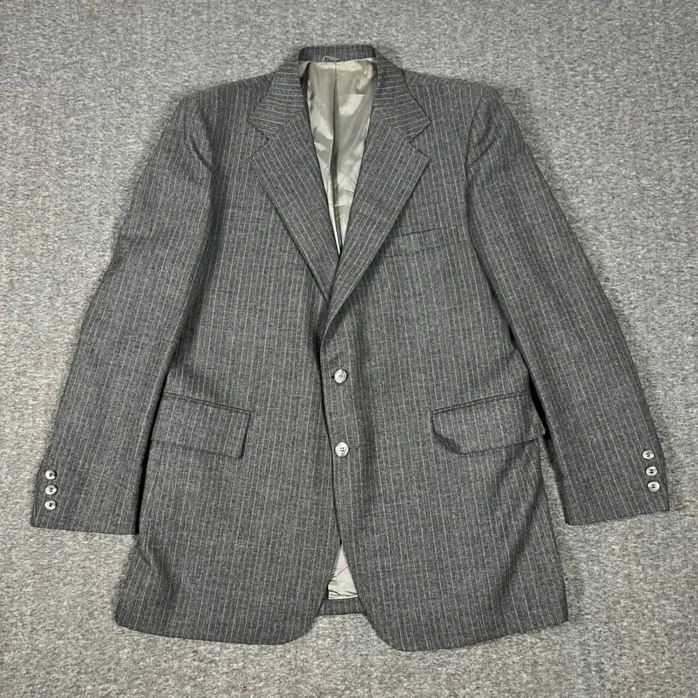 Vintage Don Douglas Pinstripe 3-Piece Suit Set Mens 42L Pinstripe Union Made USA